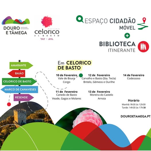 Percurso do Espaço Cidadão Móvel e Biblioteca Itinerante - Celorico de Basto
