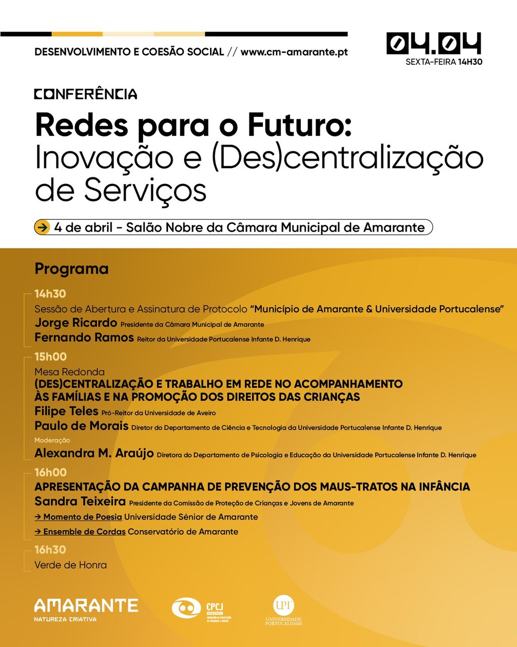 Amarante recebe a Conferência "Redes para o Futuro: Inovação e (Des)centralização de Serviços"