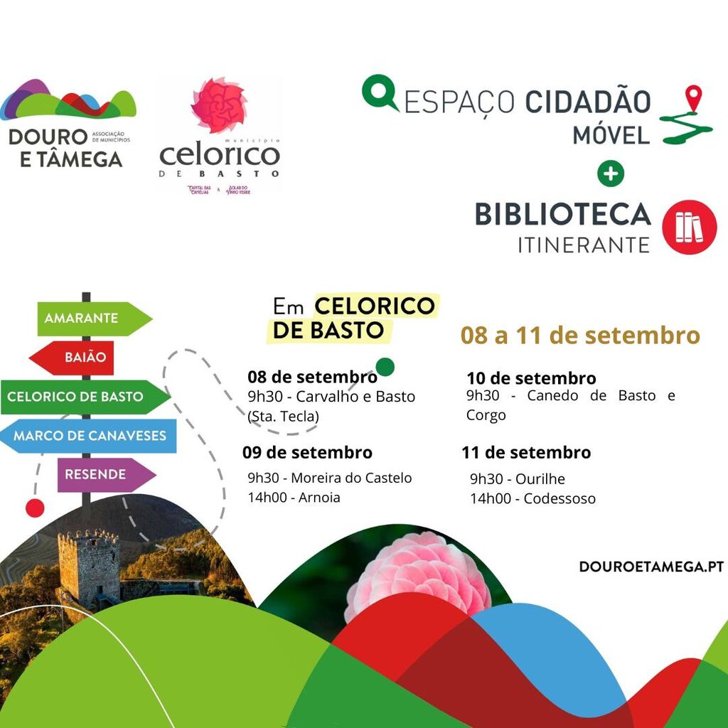 Percurso do Espaço Cidadão Móvel e Biblioteca Itinerante - Celorico de Basto